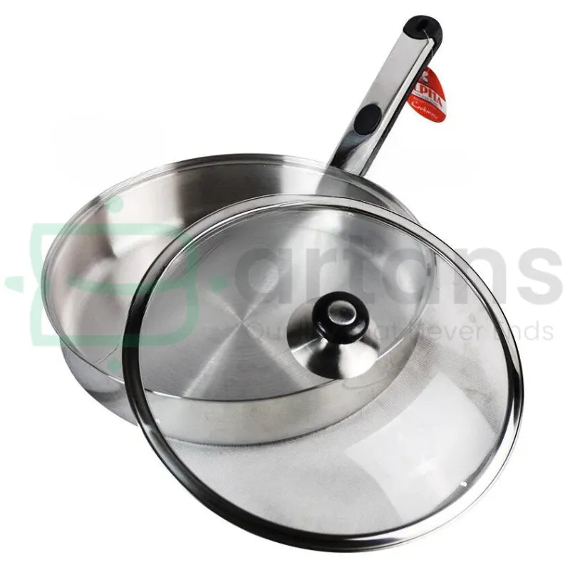 Alpha Stainless Steel Encapsulated Bottom 20cm Frying Pans With Glass