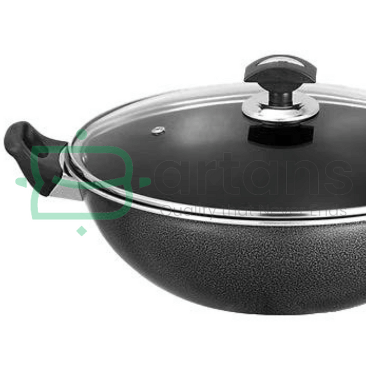Sonex Premium Multi Layered Nonstick 40CM Cooking Wok with Glass Lids. - BARTANS.PK