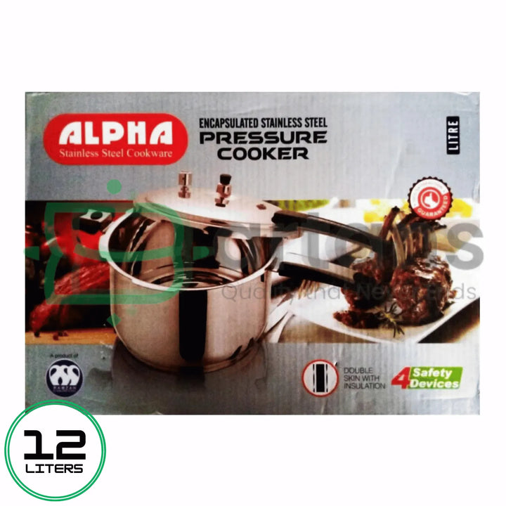 Alpha Stainless Steel Multi Layered Encapsulated Bottom 12L Pressure C BARTANS.PK